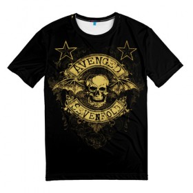 Мужская футболка 3D с принтом Avenged Sevenfold в Белгороде, 100% полиэфир | прямой крой, круглый вырез горловины, длина до линии бедер | a7x | avenged sevenfold | heavy metal | metal | группы | метал | музыка | прогрессивный метал | рок | хард рок | хэви метал