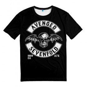Мужская футболка 3D с принтом Avenged Sevenfold в Белгороде, 100% полиэфир | прямой крой, круглый вырез горловины, длина до линии бедер | a7x | avenged sevenfold | heavy metal | metal | группы | метал | музыка | прогрессивный метал | рок | хард рок | хэви метал