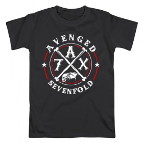 Мужская футболка хлопок с принтом Avenged Sevenfold в Белгороде, 100% хлопок | прямой крой, круглый вырез горловины, длина до линии бедер, слегка спущенное плечо. | a7x | avenged sevenfold | heavy metal | metal | группы | метал | музыка | прогрессивный метал | рок | хард рок | хэви метал