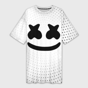 Платье-футболка 3D с принтом MARSHMELLO в Белгороде,  |  | marsh | marshmallow | marshmello | marshmelo | mello | music | smile | диджей | лого | маршмеллов | маршмеллоу | маршмеллу | маршмело | маршмелов | маршмелоу | музыка | музыкант | рожица | трэп | улыбка | хаус