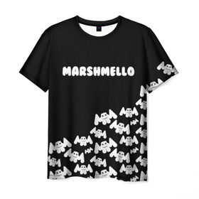 Мужская футболка 3D с принтом MARSHMELLO в Белгороде, 100% полиэфир | прямой крой, круглый вырез горловины, длина до линии бедер | 