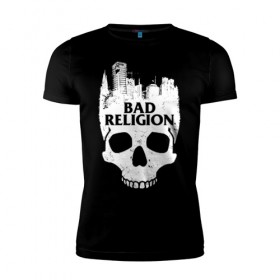 Мужская футболка премиум с принтом Bad Religion в Белгороде, 92% хлопок, 8% лайкра | приталенный силуэт, круглый вырез ворота, длина до линии бедра, короткий рукав | Тематика изображения на принте: bad religion | hardcore | punk | группы | музыка | панк | панк рок | рок