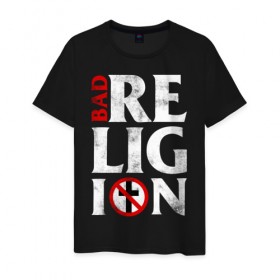 Мужская футболка хлопок с принтом Bad Religion в Белгороде, 100% хлопок | прямой крой, круглый вырез горловины, длина до линии бедер, слегка спущенное плечо. | Тематика изображения на принте: bad religion | hardcore | punk | группы | музыка | панк | панк рок | рок