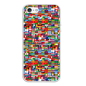 Чехол для iPhone 5/5S матовый с принтом ФЛАГИ в Белгороде, Силикон | Область печати: задняя сторона чехла, без боковых панелей | Тематика изображения на принте: pattern | материки | мир | паттерн | страны | текстура | флаги | флаги мира | флажки