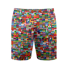 Мужские шорты спортивные с принтом ФЛАГИ в Белгороде,  |  | pattern | материки | мир | паттерн | страны | текстура | флаги | флаги мира | флажки