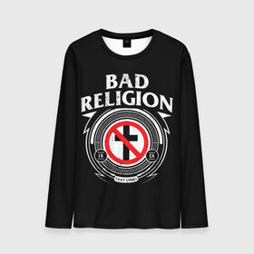Мужской лонгслив 3D с принтом Bad Religion в Белгороде, 100% полиэстер | длинные рукава, круглый вырез горловины, полуприлегающий силуэт | Тематика изображения на принте: bad religion | hardcore | punk | группы | музыка | панк | панк рок | рок