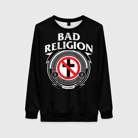 Женский свитшот 3D с принтом Bad Religion в Белгороде, 100% полиэстер с мягким внутренним слоем | круглый вырез горловины, мягкая резинка на манжетах и поясе, свободная посадка по фигуре | bad religion | hardcore | punk | группы | музыка | панк | панк рок | рок