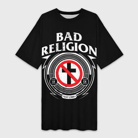 Платье-футболка 3D с принтом Bad Religion в Белгороде,  |  | bad religion | hardcore | punk | группы | музыка | панк | панк рок | рок