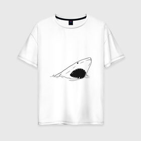 Женская футболка хлопок Oversize с принтом Акула бизнеса в Белгороде, 100% хлопок | свободный крой, круглый ворот, спущенный рукав, длина до линии бедер
 | акула | бизнес | бизнесмен | босс | вип | дизайн | директор | мода | море | новинка | подарок | рыба | стритвир | топ | тренд | шеф