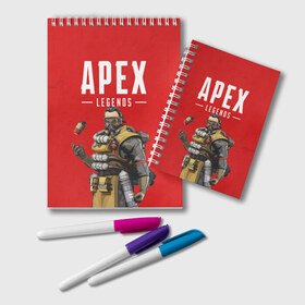 Блокнот с принтом CAUSTIC APEX LEGENDS в Белгороде, 100% бумага | 48 листов, плотность листов — 60 г/м2, плотность картонной обложки — 250 г/м2. Листы скреплены удобной пружинной спиралью. Цвет линий — светло-серый
 | apex | caustic | legend | legends | titanfall | апекс | арех | бангалор | бладхаунд | гибралтар | каустик | лайфлайн | ледженд | леджендс | мираж | орех | рэйф