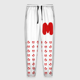 Мужские брюки 3D с принтом MARSHMELLO в Белгороде, 100% полиэстер | манжеты по низу, эластичный пояс регулируется шнурком, по бокам два кармана без застежек, внутренняя часть кармана из мелкой сетки | marsh | marshmallow | marshmello | marshmelo | mello | music | smile | диджей | лого | маршмеллов | маршмеллоу | маршмеллу | маршмело | маршмелов | маршмелоу | музыка | музыкант | рожица | трэп | улыбка | хаус