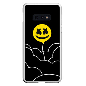 Чехол для Samsung S10E с принтом MARSHMELLO - HAPPIER в Белгороде, Силикон | Область печати: задняя сторона чехла, без боковых панелей | happier | marsh | marshmallow | marshmello | marshmelo | mello | music | smile | диджей | лого | маршмеллов | маршмеллоу | маршмеллу | маршмело | маршмелов | маршмелоу | музыка | музыкант | трэп | улыбка | хаус