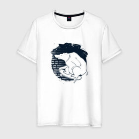 Мужская футболка хлопок с принтом Медведь скейтбордист в Белгороде, 100% хлопок | прямой крой, круглый вырез горловины, длина до линии бедер, слегка спущенное плечо. | Тематика изображения на принте: 