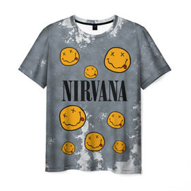 Мужская футболка 3D с принтом NIRVANA в Белгороде, 100% полиэфир | прямой крой, круглый вырез горловины, длина до линии бедер | nirvana | альтернативный рок | гранж | группа | курт кобейн | логотип нирвана | музыка | нирвана | песни | рок