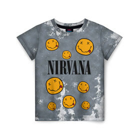Детская футболка 3D с принтом NIRVANA в Белгороде, 100% гипоаллергенный полиэфир | прямой крой, круглый вырез горловины, длина до линии бедер, чуть спущенное плечо, ткань немного тянется | nirvana | альтернативный рок | гранж | группа | курт кобейн | логотип нирвана | музыка | нирвана | песни | рок
