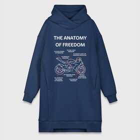 Платье-худи хлопок с принтом The anatomy of freedom в Белгороде,  |  | анатомия | байкер | колёса | мотоцикл | свобода | скорость | схема