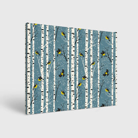 Холст прямоугольный с принтом Синички на берёзах в Белгороде, 100% ПВХ |  | bir | birds | branches | fly | sit | tits | акварель | берёзы | ветки | графика | зима | идёт | иллюстрация | картинка | кузнечик | летят | мода | молодежная | мороз | новый год | птицы | рисунок | рождество | сидят | синий