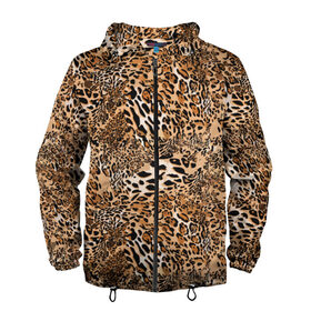 Мужская ветровка 3D с принтом Леопард в Белгороде, 100% полиэстер | подол и капюшон оформлены резинкой с фиксаторами, два кармана без застежек по бокам, один потайной карман на груди | camouflage | cat | disguise | fashion | illustration | jungle | leopard | predator | skin | spots | style | wild | youth | графика | джунгли | дикий | иллюстрация | камуфляж | картинка | кошка | леопард | маскировка | мода | молодежная | пятна | рисунок |