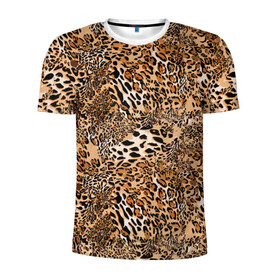 Мужская футболка 3D спортивная с принтом Леопард в Белгороде, 100% полиэстер с улучшенными характеристиками | приталенный силуэт, круглая горловина, широкие плечи, сужается к линии бедра | Тематика изображения на принте: camouflage | cat | disguise | fashion | illustration | jungle | leopard | predator | skin | spots | style | wild | youth | графика | джунгли | дикий | иллюстрация | камуфляж | картинка | кошка | леопард | маскировка | мода | молодежная | пятна | рисунок |