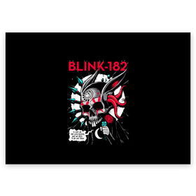 Поздравительная открытка с принтом Blink 182 в Белгороде, 100% бумага | плотность бумаги 280 г/м2, матовая, на обратной стороне линовка и место для марки
 | Тематика изображения на принте: punk | группы | кролик | музыка | панк