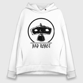 Женское худи Oversize хлопок с принтом BAD ROBOT в Белгороде, френч-терри — 70% хлопок, 30% полиэстер. Мягкий теплый начес внутри —100% хлопок | боковые карманы, эластичные манжеты и нижняя кромка, капюшон на магнитной кнопке | Тематика изображения на принте: bad robot | lost | бэд робот | дж. дж. абрамс | лост | остаться в живых