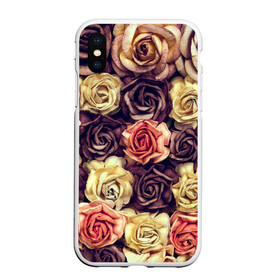 Чехол для iPhone XS Max матовый с принтом Шоколадные розы в Белгороде, Силикон | Область печати: задняя сторона чехла, без боковых панелей | бабушке | девочке | девушке | дочке | желтые цветы | женщине | маме | подруге | природа | розовые цветы | розы | сестре | теще | тюльпаны | цветы