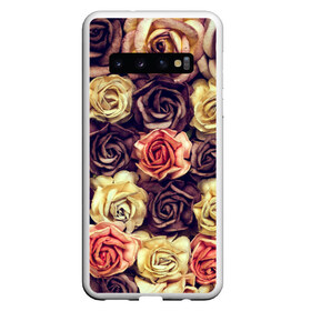 Чехол для Samsung Galaxy S10 с принтом Шоколадные розы в Белгороде, Силикон | Область печати: задняя сторона чехла, без боковых панелей | бабушке | девочке | девушке | дочке | желтые цветы | женщине | маме | подруге | природа | розовые цветы | розы | сестре | теще | тюльпаны | цветы