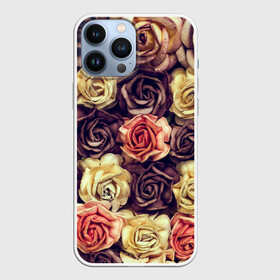 Чехол для iPhone 13 Pro Max с принтом Шоколадные розы в Белгороде,  |  | Тематика изображения на принте: бабушке | девочке | девушке | дочке | желтые цветы | женщине | маме | подруге | природа | розовые цветы | розы | сестре | теще | тюльпаны | цветы