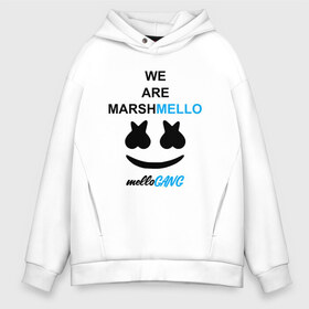 Мужское худи Oversize хлопок с принтом Marshmello (MELLOGANG) в Белгороде, френч-терри — 70% хлопок, 30% полиэстер. Мягкий теплый начес внутри —100% хлопок | боковые карманы, эластичные манжеты и нижняя кромка, капюшон на магнитной кнопке | christopher comstock | dj | marshmello | mellogang | music | диджей | клубная музыка | клубняк | крис комсток | логотип | маршмеллоу | музыка