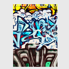 Скетчбук с принтом Graffiti в Белгороде, 100% бумага
 | 48 листов, плотность листов — 100 г/м2, плотность картонной обложки — 250 г/м2. Листы скреплены сверху удобной пружинной спиралью | grafity | paint | street art | urban | город | граффити | искусство | кирпичи | краски | рисунки | стена | улицы | уличное искусство
