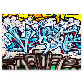 Поздравительная открытка с принтом Graffiti в Белгороде, 100% бумага | плотность бумаги 280 г/м2, матовая, на обратной стороне линовка и место для марки
 | Тематика изображения на принте: grafity | paint | street art | urban | город | граффити | искусство | кирпичи | краски | рисунки | стена | улицы | уличное искусство