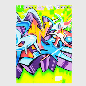Скетчбук с принтом Неоновая кислота в Белгороде, 100% бумага
 | 48 листов, плотность листов — 100 г/м2, плотность картонной обложки — 250 г/м2. Листы скреплены сверху удобной пружинной спиралью | Тематика изображения на принте: grafity | paint | street art | urban | город | граффити | искусство | кирпичи | краски | рисунки | стена | улицы | уличное искусство
