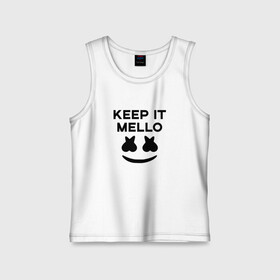 Детская майка хлопок с принтом KEEP IT MELLO (Marshmello) в Белгороде,  |  | christopher comstock | dj | keep it mello | marshmello | mello | music | диджей | клубная музыка | клубняк | крис комсток | логотип | маршмеллоу | музыка