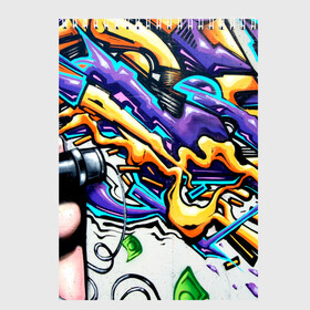 Скетчбук с принтом NEON GRAFFITI в Белгороде, 100% бумага
 | 48 листов, плотность листов — 100 г/м2, плотность картонной обложки — 250 г/м2. Листы скреплены сверху удобной пружинной спиралью | grafity | paint | street art | urban | город | граффити | искусство | кирпичи | краски | рисунки | стена | улицы | уличное искусство