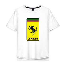 Мужская футболка хлопок Oversize с принтом Corleone Ferrari в Белгороде, 100% хлопок | свободный крой, круглый ворот, “спинка” длиннее передней части | 