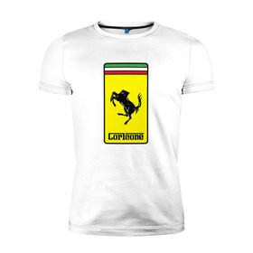 Мужская футболка премиум с принтом Corleone Ferrari в Белгороде, 92% хлопок, 8% лайкра | приталенный силуэт, круглый вырез ворота, длина до линии бедра, короткий рукав | 