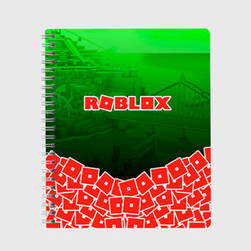 Тетрадь с принтом ROBLOX в Белгороде, 100% бумага | 48 листов, плотность листов — 60 г/м2, плотность картонной обложки — 250 г/м2. Листы скреплены сбоку удобной пружинной спиралью. Уголки страниц и обложки скругленные. Цвет линий — светло-серый
 | roblox | roblox com | roblox gaming | roblox simulator | роблокс | роблокс roblox.