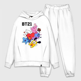 Мужской костюм хлопок OVERSIZE с принтом BT21 Mascots в Белгороде,  |  | Тематика изображения на принте: bangtan boys | bt21mascots | bts | chimmy | cooky | koya | mang | rj | shooky | tata | van