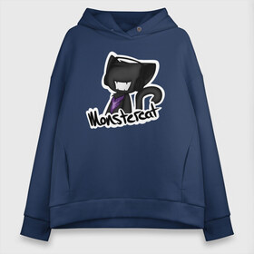 Женское худи Oversize хлопок с принтом Monstercat в Белгороде, френч-терри — 70% хлопок, 30% полиэстер. Мягкий теплый начес внутри —100% хлопок | боковые карманы, эластичные манжеты и нижняя кромка, капюшон на магнитной кнопке | monstercat | клуб | клубная музыка | кот | котенок | кошка | лейбл | монстар | монстар кет | монстер | музыка | танцевальная музыка | электронная | электронная музыка