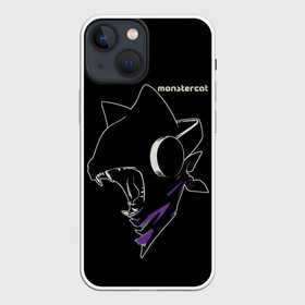 Чехол для iPhone 13 mini с принтом Monstercat в Белгороде,  |  | monstercat | клуб | клубная музыка | кот | котенок | кошка | лейбл | монстар | монстар кет | монстер | музыка | танцевальная музыка | электронная | электронная музыка