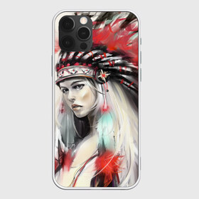 Чехол для iPhone 12 Pro Max с принтом Индейская девушка в Белгороде, Силикон |  | Тематика изображения на принте: африка | индейцы | куп | перо | перья | этно