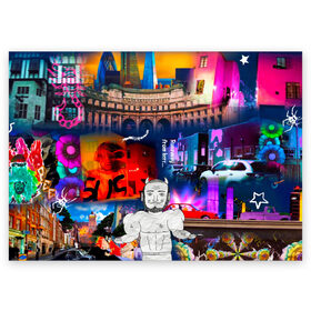 Поздравительная открытка с принтом runaway в Белгороде, 100% бумага | плотность бумаги 280 г/м2, матовая, на обратной стороне линовка и место для марки
 | Тематика изображения на принте: hip hop | lil peep | lilpeep | lilpip | rap | rep | runaway | лил пип | лилпип | реп | рэп | тату | татуировки лилпипа | хип хоп | эмо рэп