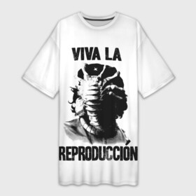 Платье-футболка 3D с принтом Чужой в Белгороде,  |  | alien | aliens | viva la revolution | xenomorph | ксеноморф | монстры | ужасы | че | че гевара | чегевара | чужие | чужой