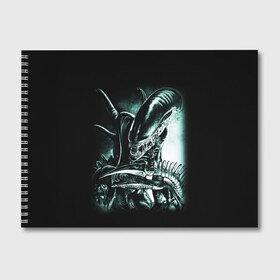 Альбом для рисования с принтом Чужой в Белгороде, 100% бумага
 | матовая бумага, плотность 200 мг. | alien | aliens | xenomorph | ксеноморф | монстры | ужасы | чужие | чужой