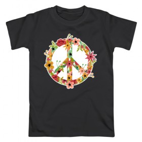 Мужская футболка хлопок с принтом Peace в Белгороде, 100% хлопок | прямой крой, круглый вырез горловины, длина до линии бедер, слегка спущенное плечо. | 23 | 8 | peace | вип | дизайн | дружба | любовь | мир | мода | новинка | новый год | пис | подарок | природа | стритвир | топ | тренд | цветы