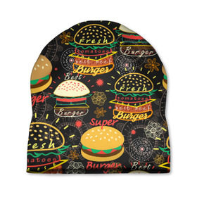 Шапка 3D с принтом Гамбургеры в Белгороде, 100% полиэстер | универсальный размер, печать по всей поверхности изделия | hamburgers | sandwic | булочка | бутерброды | быстрая | гамбургер | гамбургеры | геометрический | графика | еда | зелень | иллюстрация | картинка | кунжут | мода | мясо | надпись | орнамент | рисунок | свежий