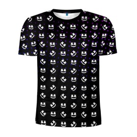 Мужская футболка 3D спортивная с принтом MARSHMELLO Black в Белгороде, 100% полиэстер с улучшенными характеристиками | приталенный силуэт, круглая горловина, широкие плечи, сужается к линии бедра | black | marsh | marshmallow | marshmello | marshmelo | mello | music | smile | диджей | лого | маршмеллов | маршмеллоу | маршмеллу | маршмело | маршмелов | маршмелоу | музыка | музыкант | трэп | улыбка | хаус