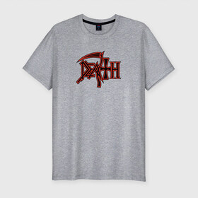 Мужская футболка премиум с принтом Death в Белгороде, 92% хлопок, 8% лайкра | приталенный силуэт, круглый вырез ворота, длина до линии бедра, короткий рукав | death | progressive death | progressive thrash