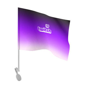 Флаг для автомобиля с принтом Twitch в Белгороде, 100% полиэстер | Размер: 30*21 см | game | gamer | logo | twitch | twitties | градиент | игры | логотип | стрим | твитч