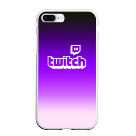 Чехол для iPhone 7Plus/8 Plus матовый с принтом Twitch в Белгороде, Силикон | Область печати: задняя сторона чехла, без боковых панелей | game | gamer | logo | twitch | twitties | градиент | игры | логотип | стрим | твитч